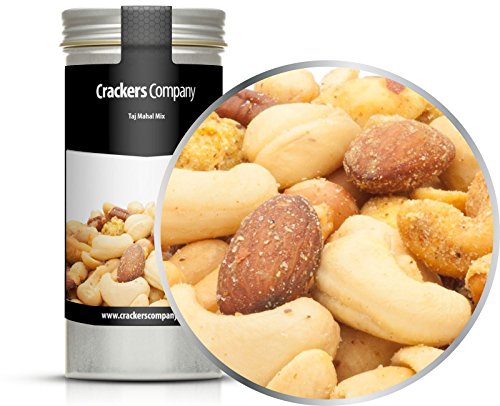 4 x 80g Nusskernmischung Taj Mahal Cashew Macadamia Pistazie Pinienkerne vegetarisch 21 % Protein von Crackerscompany