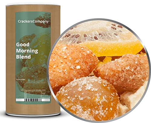 CrackersCompany 'Good Morning Blend' (2 x 700g in Membrandose groß) Kandierte Kumquats mit getrockneten Apfelwürfeln, Erdbeeren, Kiwi-Scheiben und Apfel-Zimt-Stücken von Crackerscompany