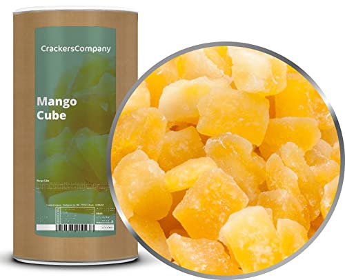 2 x 700g Mango gehackt gewürfelt kandiert für Joghurt Quark Müsli sehr fettarm salzfrei vegetarisch vegan glutenfrei laktosefrei 100 % Premium von Crackerscompany