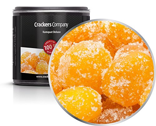 4 x 90g Kumquats getrocknet kandiert Zwergorange exotisch fruchtig Trockenfrucht Snack fettfrei salzfrei vegetarisch vegan glutenfrei laktosefrei 100 % Premium von Crackerscompany