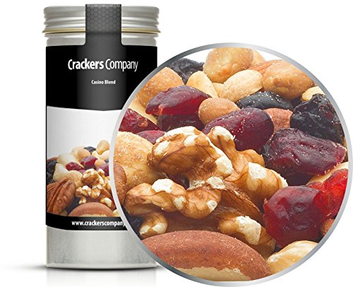 4 x 80g Nussmischung mit Mandel Pecan Paranuss Walnuss Erdnuss Haselnuss Cranberry Blaubeere vegetarisch Premium von Crackerscompany