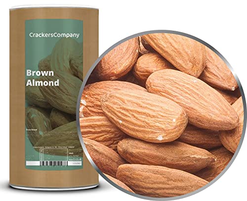 CrackersCompany 'Brown Almond' (2 x 750g in Membrandose groß) Frische Mandeln in der Schale - Mandeln unbehandelt mit Haut von Crackerscompany