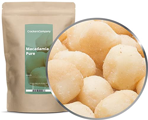 CrackersCompany 'Macadamia Pure' (2 x 500g in ZIP Beutel) das pure Macadamia Vergnügen - Macadamianuss unbehandelt und ungesalzen von Crackerscompany