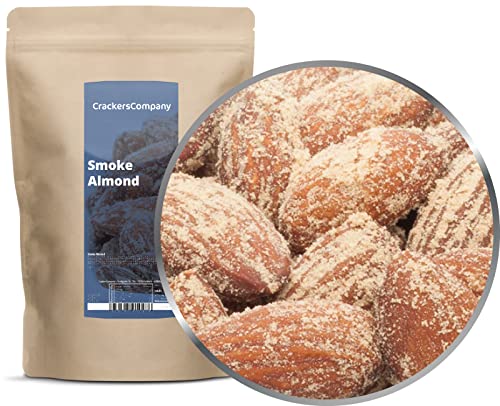 CrackersCompany 'Smoke Almond' (3 x 600g in ZIP Beutel) Geröstete Mandeln mit Raucharoma - Schonend geröstete Mandeln in rauchigem Smokehouse-Pulver von Crackerscompany