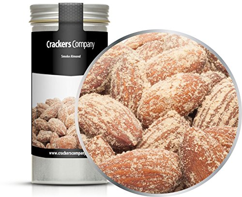 4 x 90g Rauchmandeln geröstet gesalzene Mandel mit intensivem Raucharoma 20 % Protein von Crackerscompany