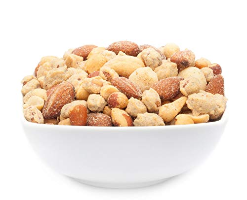 1 x 2.5kg Nusskernmischung Erdnüsse Cashew Macadamia Mandeln Rauch-Aroma knackiger Bar Snack 21 % Protein von Crackerscompany