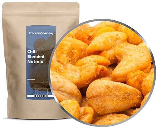 1 x 550g Cashewnüsse und Erdnüsse Nusskernmischung geröstet gesalzen mit Chili mittelscharf vegetarisch laktosefrei 21 % Protein 1 x 550g Cashewnüsse und Erdnüsse Nusskernmischung geröstet gesalzen mit Chili mittelscharf vegetarisch laktosefrei 21 % Protein von Crackerscompany