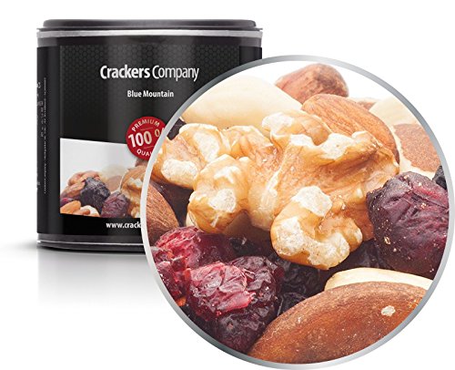 4 x 80g Studentenfutter Premium Nussmischung mit Trockenfrüchte Haselnüsse Mandeln Paranuss Walnus Pekannuss Cranberry Blaubeere salzfrei vegetarisch von Crackerscompany