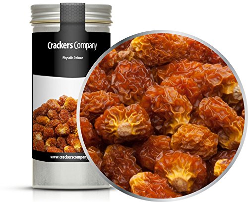 4 x 80g Physalis getrocknet Stachelbeeren naturbelassen Inka Beeren Kapstachelbeere fettfei zuckerfrei salzfrei vegetarisch vegan glutenfrei laktosefrei 100 % Premium Qualität von Crackerscompany