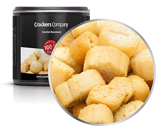 5 x 35g Rosmarin Croutons Semmelwürfel vegetarisch vegan und laktosefrei für Salat Suppe Knabberei von Crackerscompany