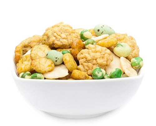 1 x 3.5kg Wasabi Cracker Mix scharf fettarm mit Reiscracker Erbse und Erdnuss von Crackerscompany