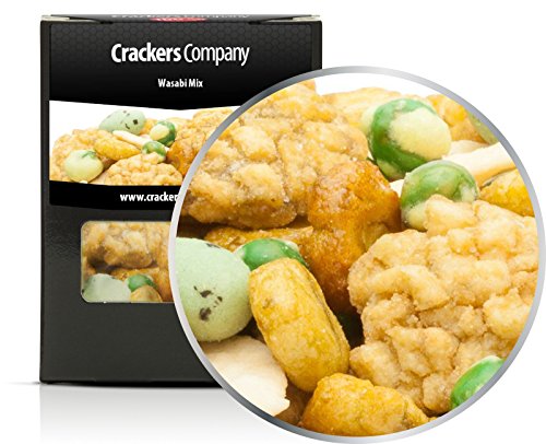 5 x 40g Wasabi Cracker Mix scharf fettarm mit Reiscracker Erbse und Erdnuss von Crackerscompany