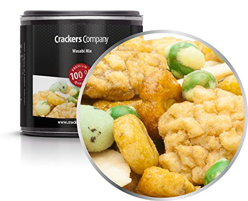 5 x 40g Wasabi Cracker Mix scharf fettarm mit Reiscracker Erbse und Erdnuss von Crackerscompany