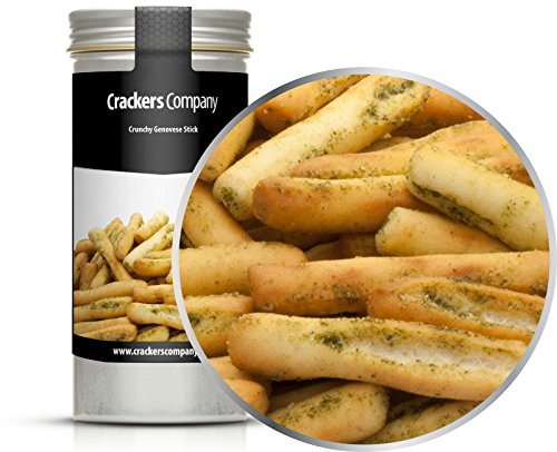 5 x 35g Grissini mit Basilikum und Knoblauch und Olivenöl mediterran Snack vegetarisch vegan und laktosefrei von Crackerscompany