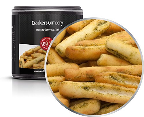 5 x 35g Grissini mit Basilikum und Knoblauch und Olivenöl mediterran Snack vegetarisch vegan und laktosefrei von Crackerscompany