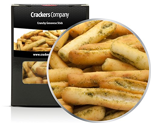 5 x 35g Grissini mit Basilikum und Knoblauch und Olivenöl mediterran Snack vegetarisch vegan und laktosefrei von Crackerscompany