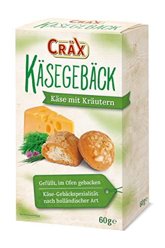 Cräx Käsegebäck gefüllt mit Käse und Kräutern, 14 x 60g Cräx Käsegebäck gefüllt mit Käse und Kräutern, 14 x 60g von Cräx