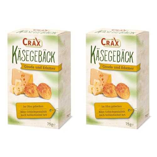 Cräx Käsegebäck mit echtem Gouda und Edamer 75 g (1 x 75 g) (Packung mit 2) von Cräx