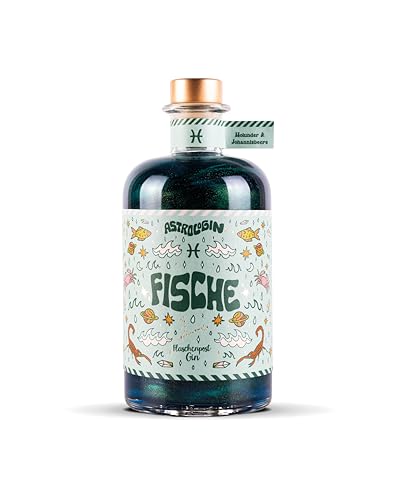 AstroloGin - Sternzeichen Gin FISCHE Für jedes Sternzeichen ein Gin Farbiger Glitzer Gin mit Holunder & Johannisbeere Premium Gin aus Deutschland Von Flaschenpost Gin 41% Vol (1 x 0,5l) von Craft Circus