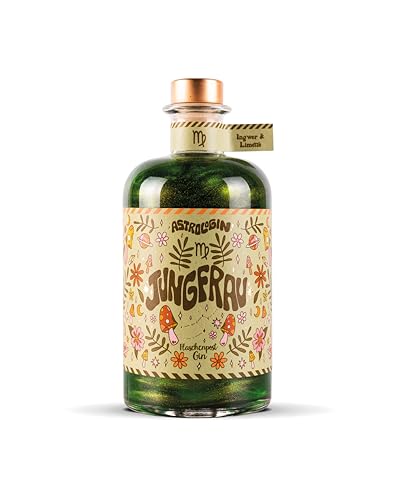 AstroloGin - JUNGFRAU Sternzeichen Gin Für jedes Sternzeichen ein Gin Farbiger Glitzer Gin mit Ingwer und Limette Premium Gin aus Deutschland Von Flaschenpost Gin 41% Vol (1 x 0,5l) von Craft Circus