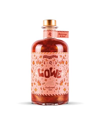 AstroloGin - LÖWE Sternzeichen Gin Für jedes Sternzeichen ein Gin Farbiger Glitzer Gin mit Blutorange & Chili Premium Gin aus Deutschland Von Flaschenpost Gin 41% Vol (1 x 0,5l) von Craft Circus