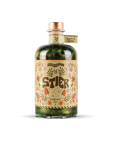 AstroloGin® - Für jedes Sternzeichen | Farbiger Glitzer Gin mit Holunder & Johannisbeere | Premium Gin aus Deutschland | 41% Vol (1 x 0,5l) (Stier) von Craft Circus