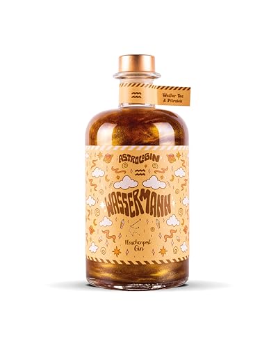 AstroloGin - WASSERMANN Sternzeichen Gin Für jedes Sternzeichen ein Gin Farbiger Glitzer Gin mit Weißer Tee & Pfirsich Premium Gin aus Deutschland Von Flaschenpost Gin 41% Vol (1 x 0,5l) von Craft Circus