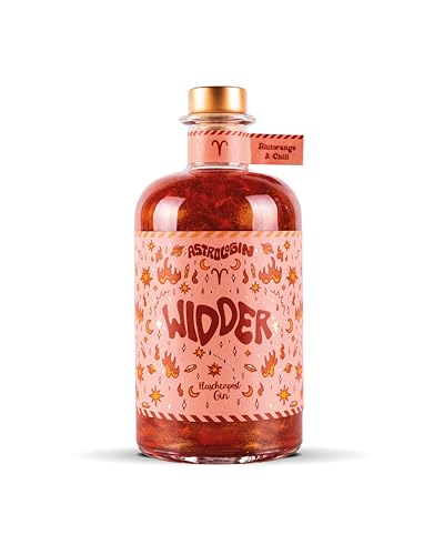 AstroloGin® - Für jedes Sternzeichen | Farbiger Glitzer Gin mit Holunder & Johannisbeere | Premium Gin aus Deutschland | 41% Vol (1 x 0,5l) (Widder) von Craft Circus