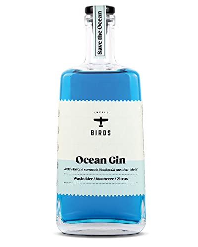 BIRDS Ocean Gin Blauer Gin Mit Blaubeere & Zitrusnoten Deutscher Handmade Gin Jede Flasche Sammelt Meeresplastik (1 x 0,5l) von Craft Circus