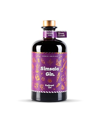 Simsala Gin by Flaschenpost - Handmade verfeinert mit Pflaume & Lavendel - Zauber verfärbt sich mit Tonic von Blau zu Lila - Magic Edition (0,5l) von Craft Circus