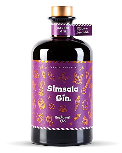 Simsala Gin by Flaschenpost - Handmade verfeinert mit Pflaume & Lavendel - Zauber verfärbt sich mit Tonic von Blau zu Lila - Magic Edition (0,5l) von Craft Circus