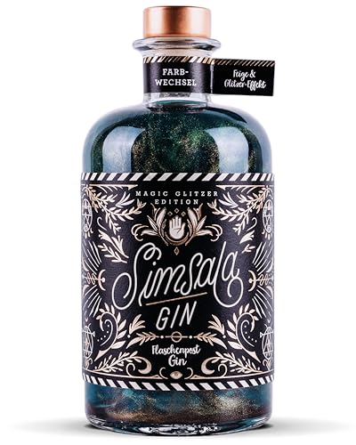 Simsala Gin - Glitzer Edition by Flaschenpost Gin - Mit Glitzer & fruchtiger Feige - Der Farbwechsel Gin - Handmade Gin - Wechselt mit Tonic die Farbe - Magic Glitzer Edition (0,5l) von Craft Circus