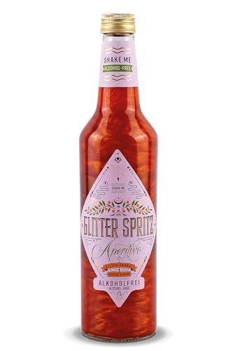 Glitter Spritz - Das Original - Alkoholfrei 0,7L - Alkoholfreier Aperitif Glitzer Cocktail mit Bitter Orange, Rhabarber & Kräutern für Glitzer Drinks Italian Spritz & besondere Anlässe (1 x 0,7L) von Craft Circus