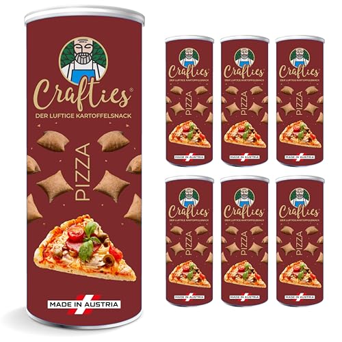 Crafties Chips, kalorienarme Kartoffelchips, fettfrei gebacken, gesunde Snacks zum Abnehmen, natürliche Zutaten, PIZZA - 6x 60g Crafties Chips, kalorienarme Kartoffelchips, fettfrei gebacken, gesunde Snacks zum Abnehmen, natürliche Zutaten, PIZZA - 6x 60g von Crafties