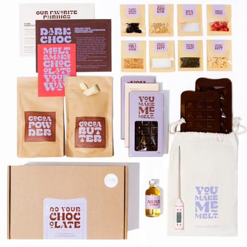 Komplettes Set zum Schokolade Selber-machen | 11 hochwertige Zutaten, 2 Formen, 3 personalisierbare Verpackungen | Geschenkidee für Frauen, Männer, Weihnachten | DIY Dubai Schokolade Komplettes Set zum Schokolade Selber-machen | 11 hochwertige Zutaten, 2 Formen, 3 personalisierbare Verpackungen | Geschenkidee für Frauen, Männer, Weihnachten | DIY Dubai Schokolade von Craftly