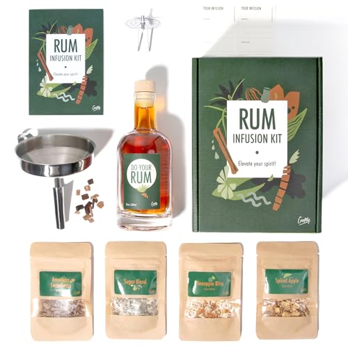 DIY Rum Infusionsset von Craftly | Geschenkset | Tolles Geschenk für ihn, sie, Partner, Jahrestag, Geburtstag | Für Männer und Frauen l Gewürze & Flaschen von Craftly