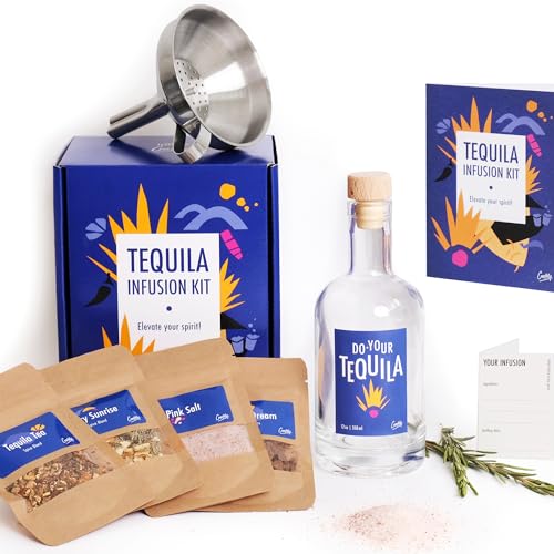 DIY Tequila Infusionsset von Craftly | Geschenkset | Tolles Geschenk für ihn, sie, Partner, Jahrestag, Geburtstag | Für Männer und Frauen l Gewürze & Flaschen von Craftly