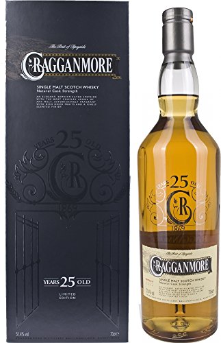 Cragganmore Single Malt 25 Years Old Limited Edition 2014 mit Geschenkverpackung Whisky (1 x 0.7 l) von Cragganmore