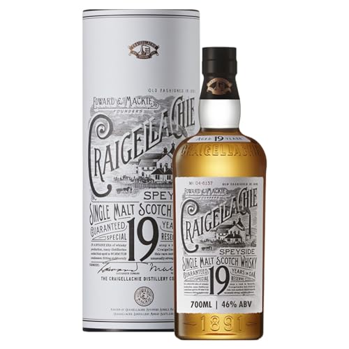 CRAIGELLACHIE 19 Year Old Speyside Single Malt Scotch Whisky Special Reserve in Geschenkverpackung, gereift in First-Fill- Sherry- und -Bourbon-Fässern, 46% vol, 700 ml / 70 cl von Craigellachie