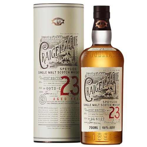 CRAIGELLACHIE 23 Year Old Speyside Single Malt Scotch Whisky in Geschenkverpackung, gereift in First-Fill-Sherry- und -Bourbon-Fässern, 46% vol, 700 ml / 70 cl von Craigellachie