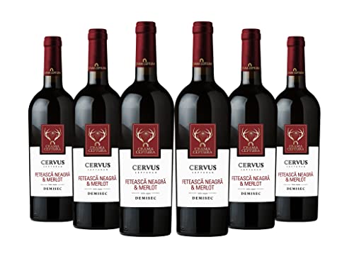 Crama Ceptura | CERVUS CEPTURUM Feteasca Neagra, Merlot – Rotwein halbtrocken aus Rumänien | Weinpaket 6 x 0.75 L von Crama Ceptura