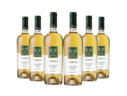 Crama Ceptura | CERVUS CEPTURUM Sauvignon Blanc – Weißwein halbtrocken aus Rumänien | Weinpaket 6 x 0.75 L von Crama Ceptura