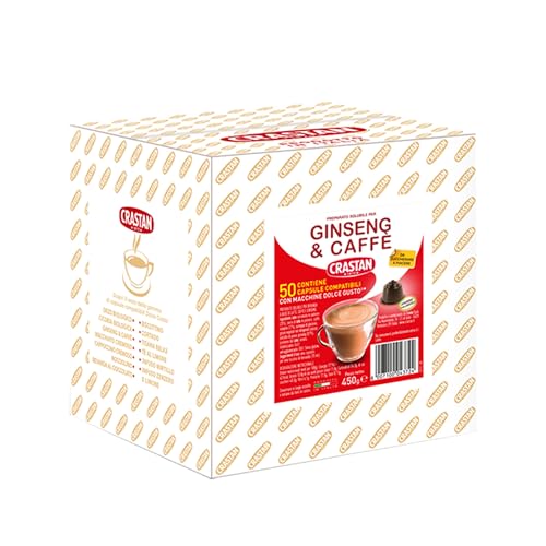 CRASTAN 1870, 50 Kapseln, 1 Schachtel mit 50 Getränkekapseln mit Ginseng- und Kaffeegeschmack, Dolce Gusto kompatible Kapseln, nach Belieben zu süßen, 100% Made in Italy CRASTAN 1870, 50 Kapseln, 1 Schachtel mit 50 Getränkekapseln mit Ginseng- und Kaffeegeschmack, Dolce Gusto kompatible Kapseln, nach Belieben zu süßen, 100% Made in Italy von Crastan 1870