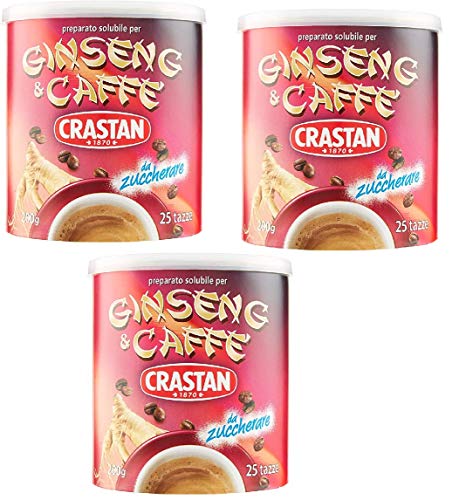 3x Crastan Ginseng und Kaffee Instant Kaffee Bohnenkaffee 200 gr 25x Tassen von Crastan