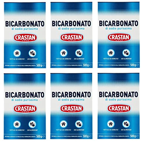 6x Crastan Bicarbonato di sodio purissimo reines Natriumbicarbonat für den Heimgebrauch und für Lebensmittel 500g von Crastan