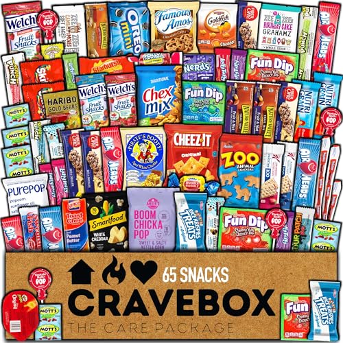 CraveBox Geschenkkorb mit verschiedenen Chips, Bars, Keksen, süß oder salzig zum Mittagessen von CraveBox