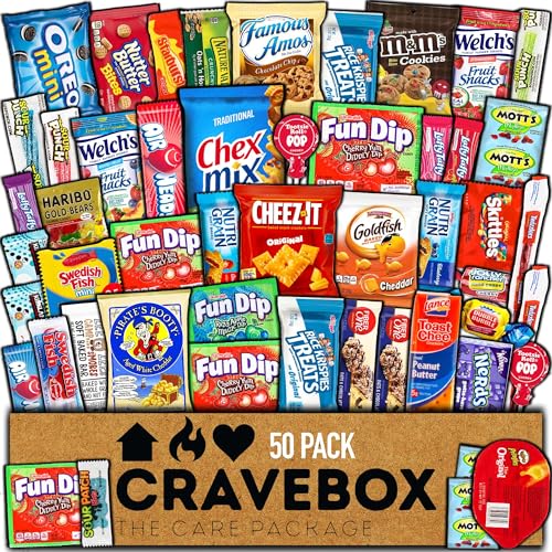 CraveBox Snackpaket mit verschiedenen Chips und Müsliriegeln und Popcorn (Packung à 30 Stück) von CraveBox