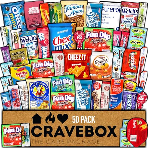 CraveBox Snackpaket mit verschiedenen Chips und Müsliriegeln und Popcorn (Packung à 30 Stück) von CraveBox