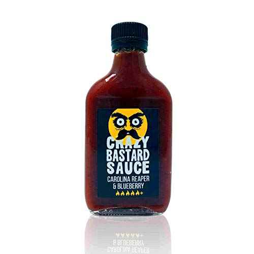 Crazy B. Sauce - Carolina Reaper & Blueberry (200ml) - Extrem scharfe Chili Sauce mit Blaubeeren von Crazy Bastard