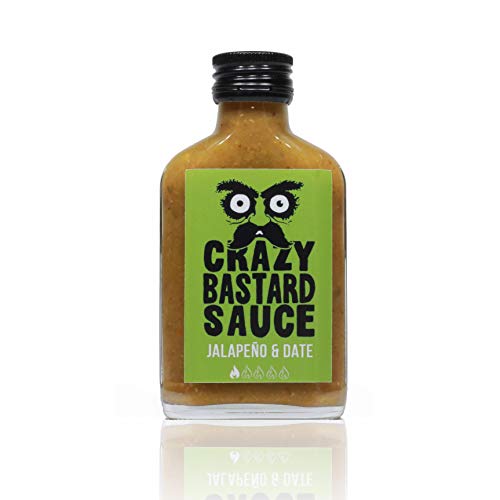 Crazy Bastard® Sauce - Jalapeño & Dattel - Mild, süss und complexer Chilisosse. Wie ein würziges Chutney. Toll auf Burger, Sandwiches und mit Käse (1 x 100ml Flasche) von Crazy Bastard